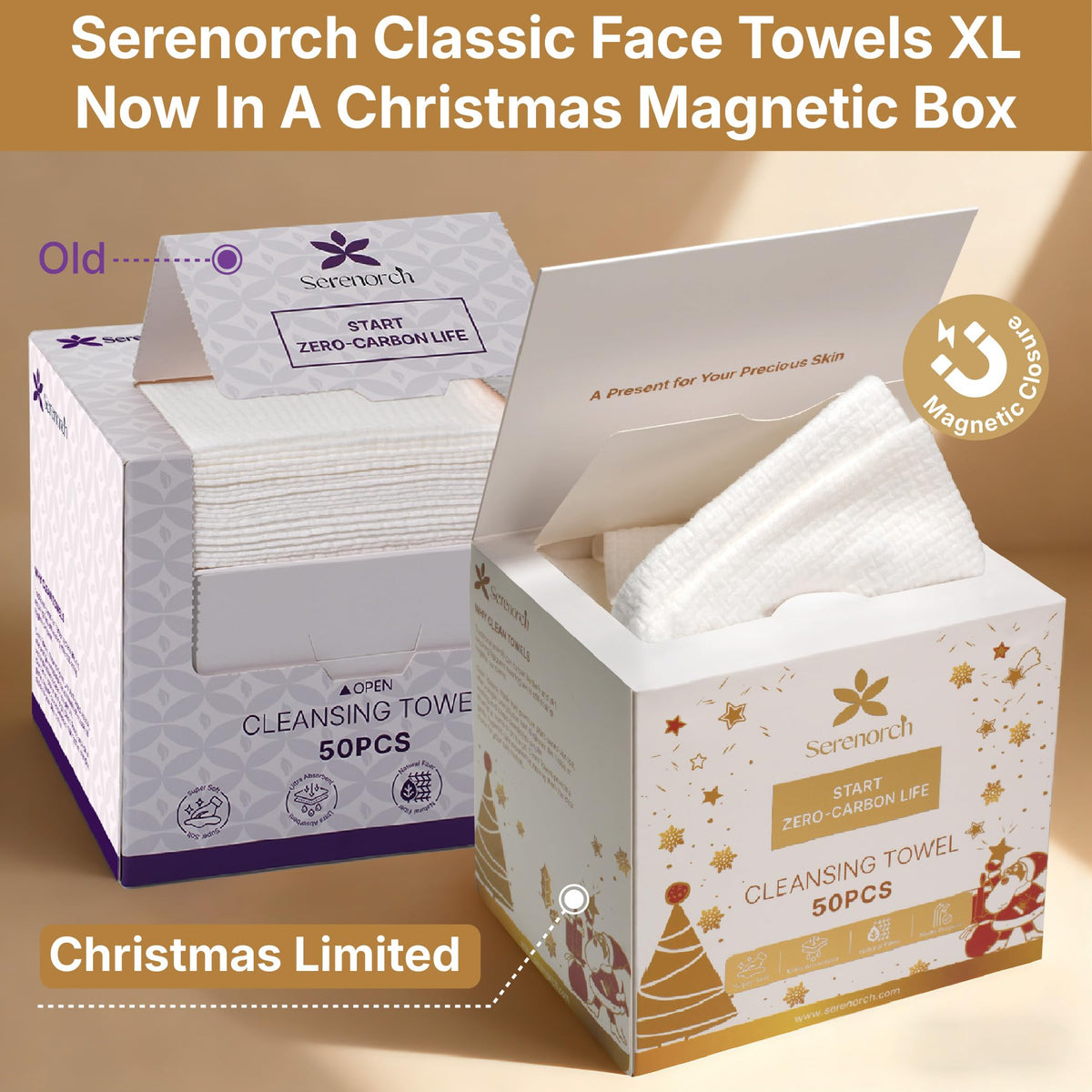 Close-up of Serenorch face towels showing soft texture