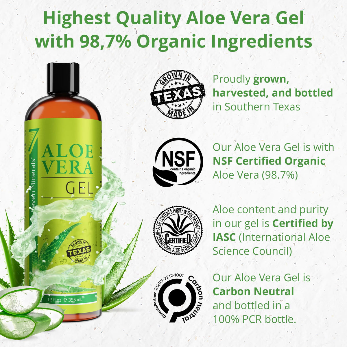 Close-up of Seven Minerals Aloe Vera Gel texture