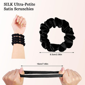 Close-up of SEVEN STYLE satin scrunchies showing soft texture