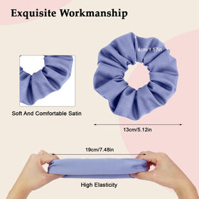 Close-up of SEVEN STYLE satin scrunchies texture