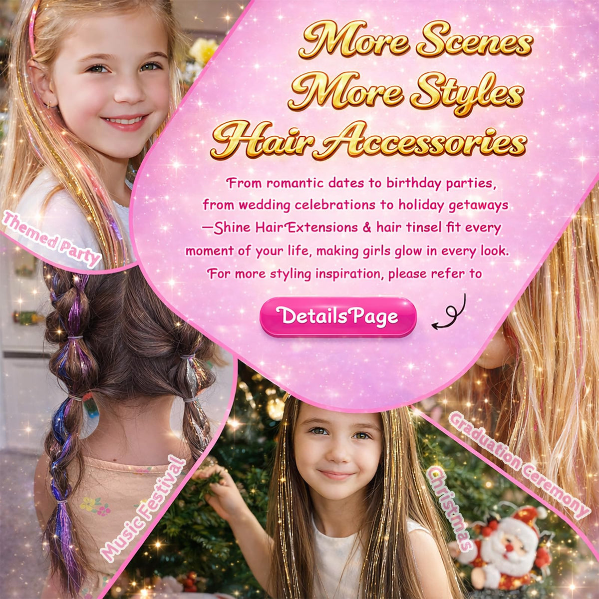 Close-up of shiny fairy hair strands in Rootoo kit
