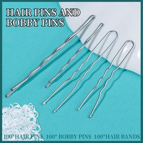Close-up of silver bobby pins in different sizes