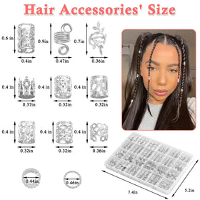 Close-up of silver crown hair charm from Lucomb hair jewelry set