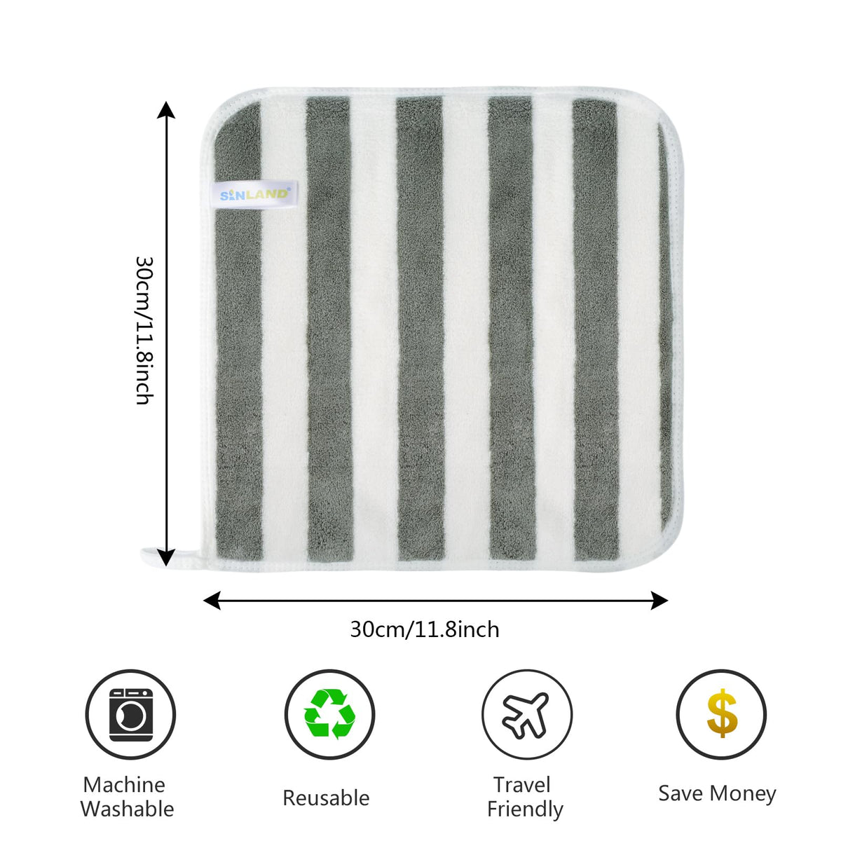 Close-up of SINLAND Microfiber Facial Cloth showing soft texture