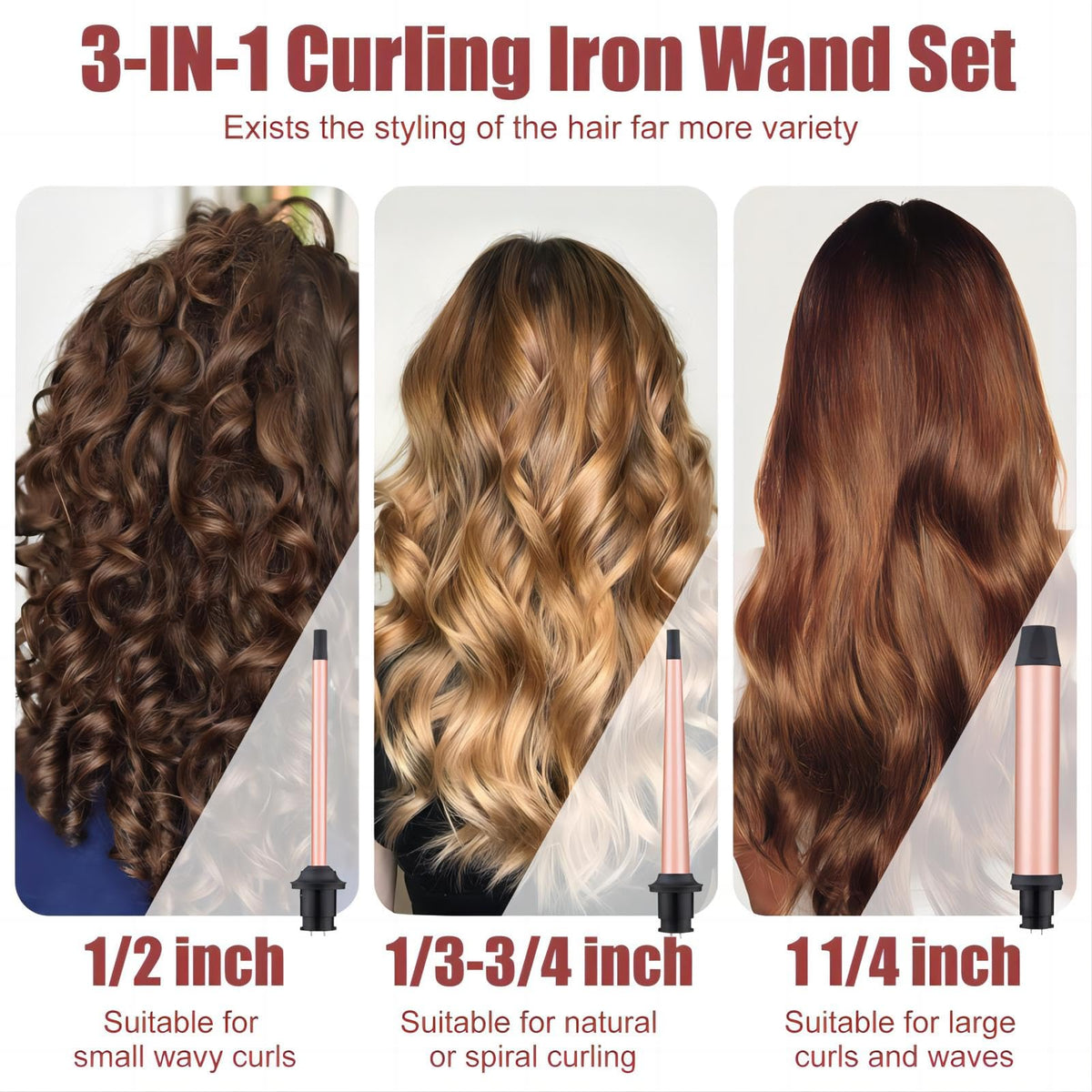 Close-up of SIQUER curling wand with heat protective glove
