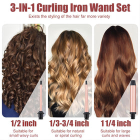Close-up of SIQUER curling wand with heat protective glove