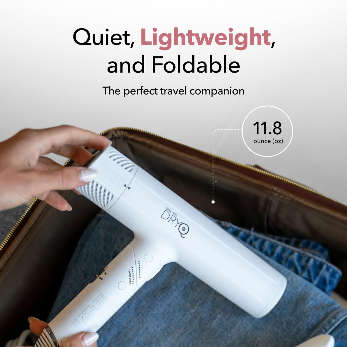 Close-up of Skin Research Institute DryQ Smart Hair Dryer controls