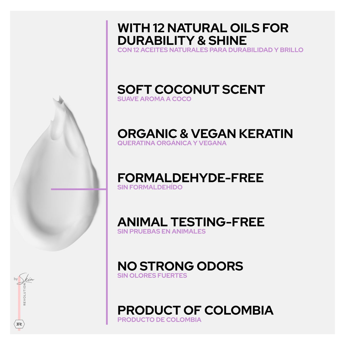 Close-up of Skin Revolution Organic Keratin texture