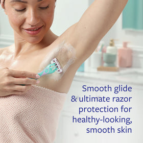 Close-up of Skintimate shave gel showing creamy texture