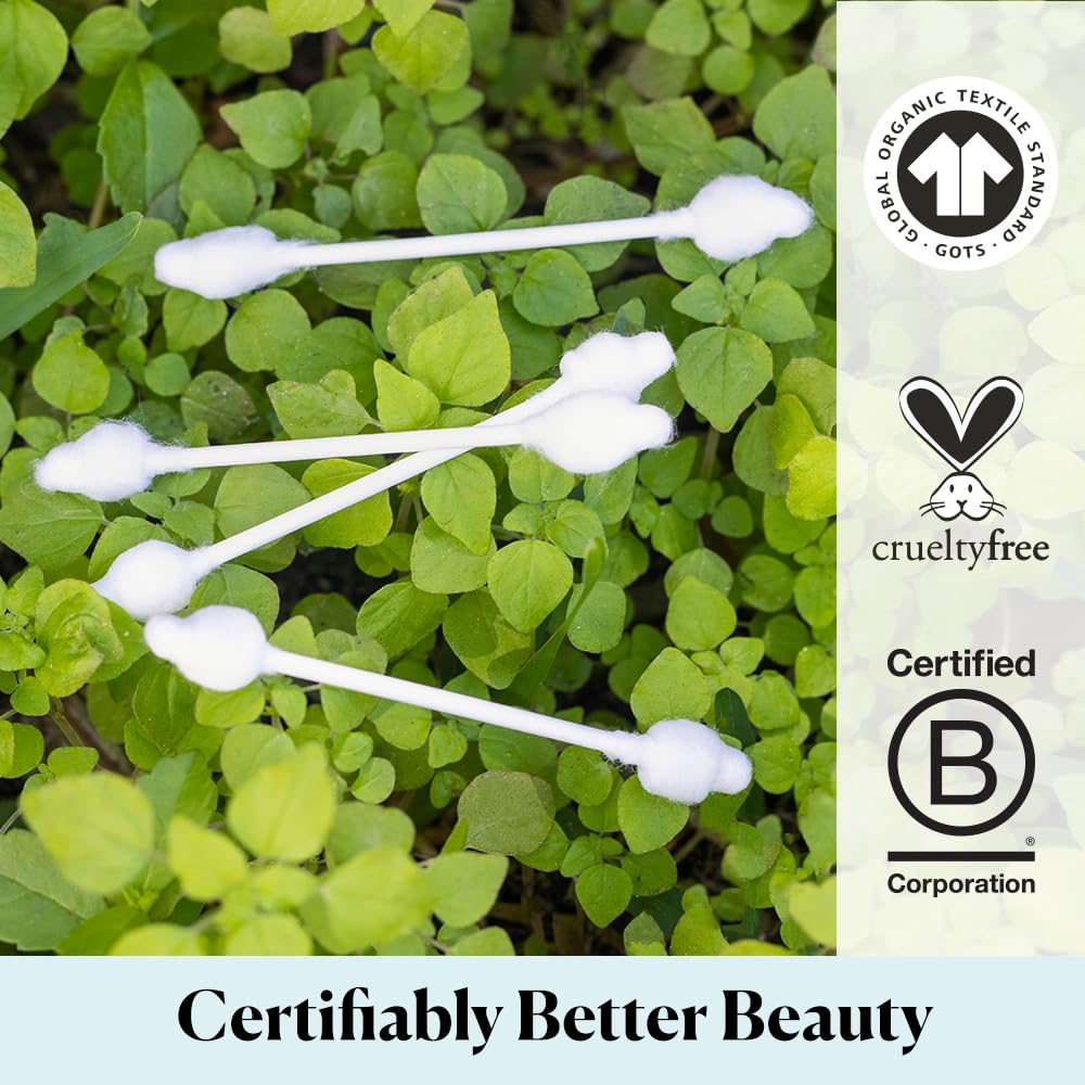 Close-up of Sky Organics Organic Cotton Swabs with ultra-soft tips