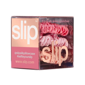 Close-up of SLIP Silk Hair Ties in blush colour
