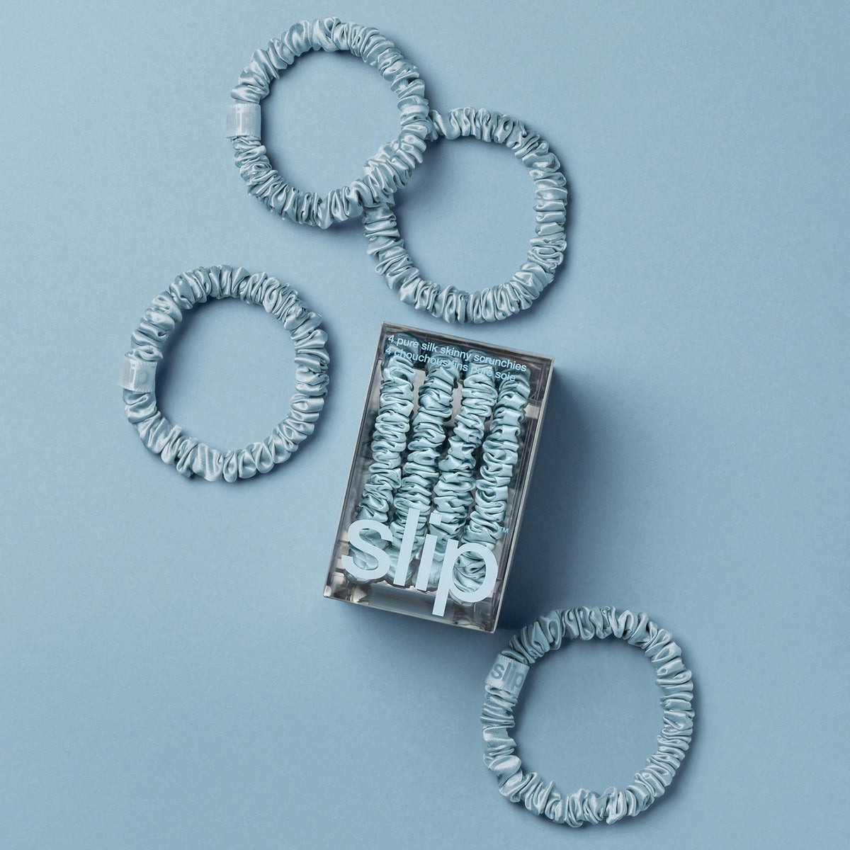 Close-up of SLIP Silk Hair Ties showing soft silk texture