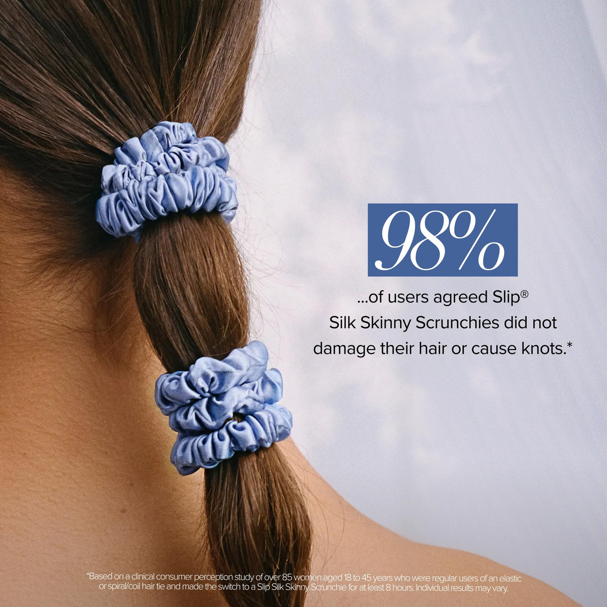 Close-up of SLIP silk scrunchie showing texture