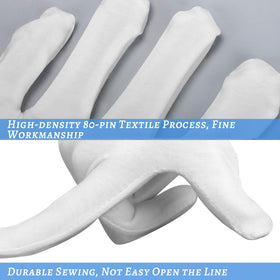 Close-up of SLWJAXGT cotton gloves showing texture