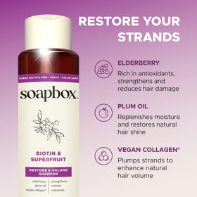 Close-up of Soapbox Biotin & Super Fruit Conditioner texture