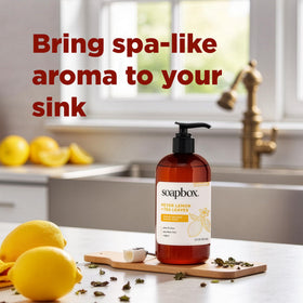 Close-up of Soapbox Liquid Hand Soap bottle