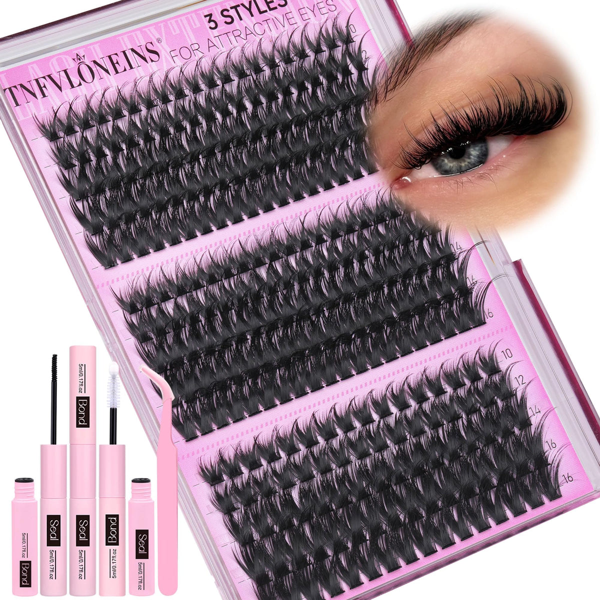 Close-up of soft synthetic fibre lashes