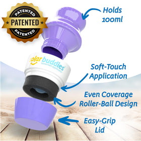 Close-up of Solar Buddies sunscreen applicator sponge head
