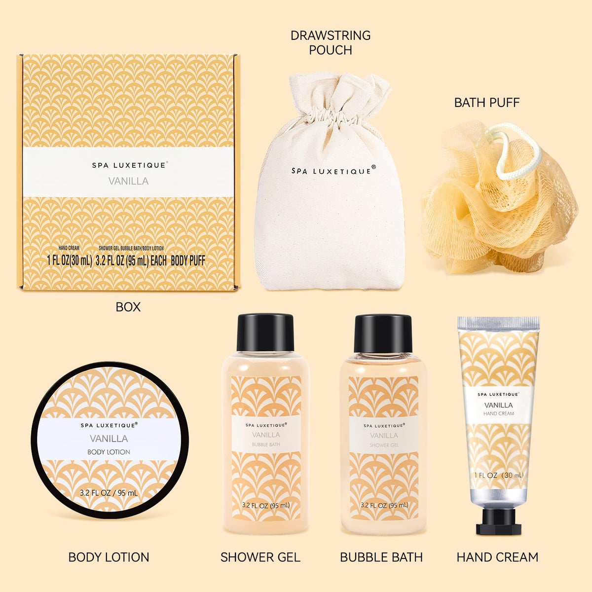 Close-up of Spa Luxetique hand cream from the gift set