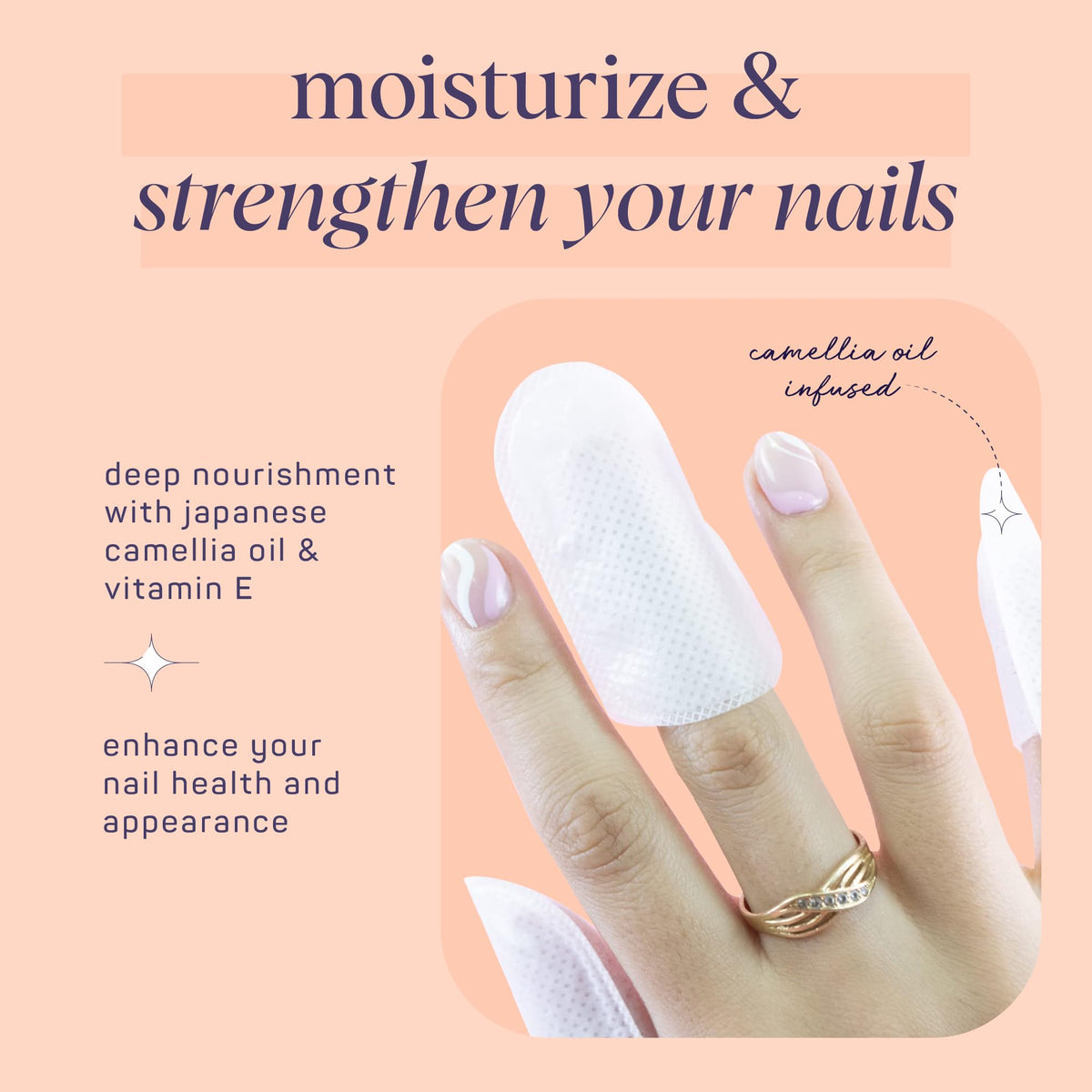 Close-up of SpaLife Nail Cuticle Wraps showing texture