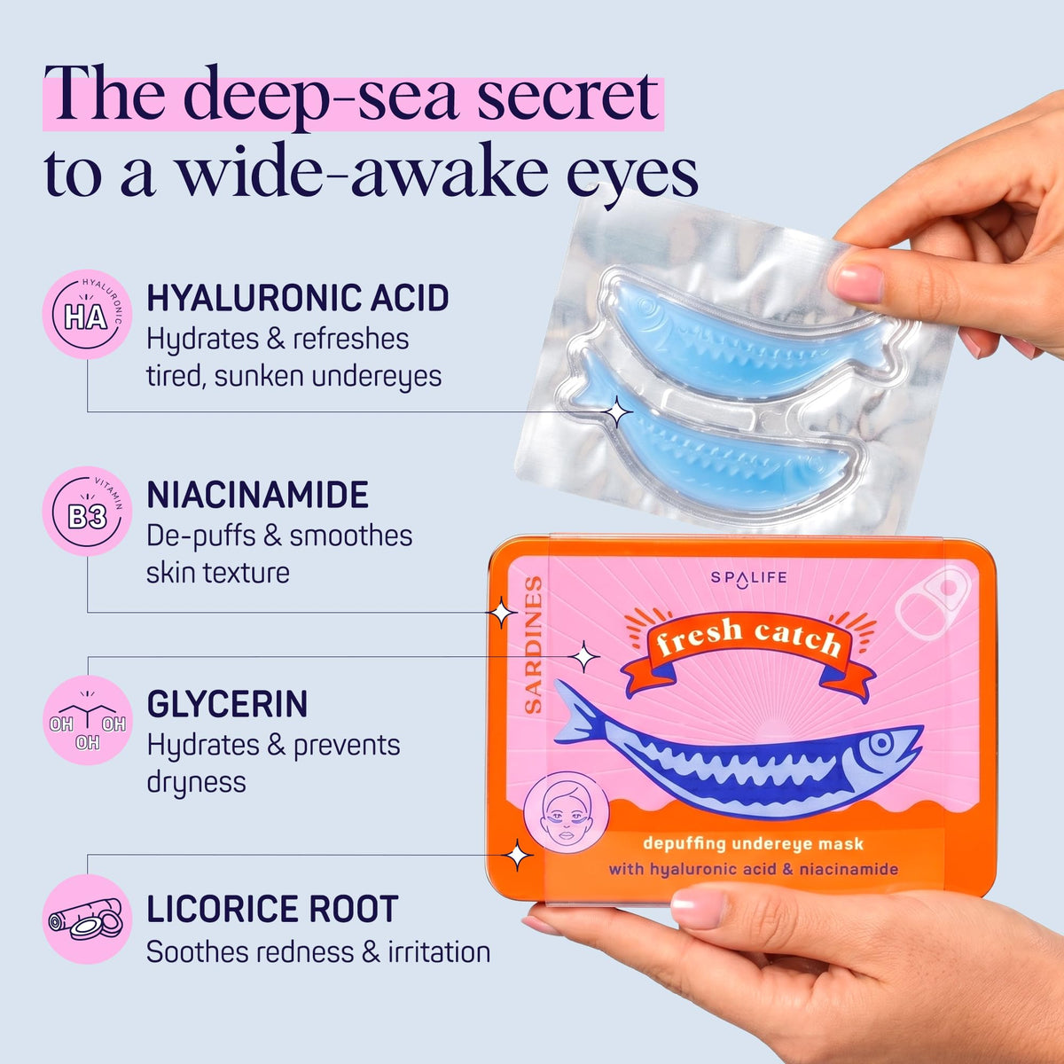 Close-up of SpaLife under eye patch with niacinamide