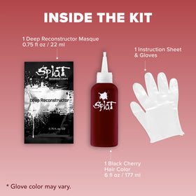 Close-up of Splat Midnight Black Cherry hair dye application