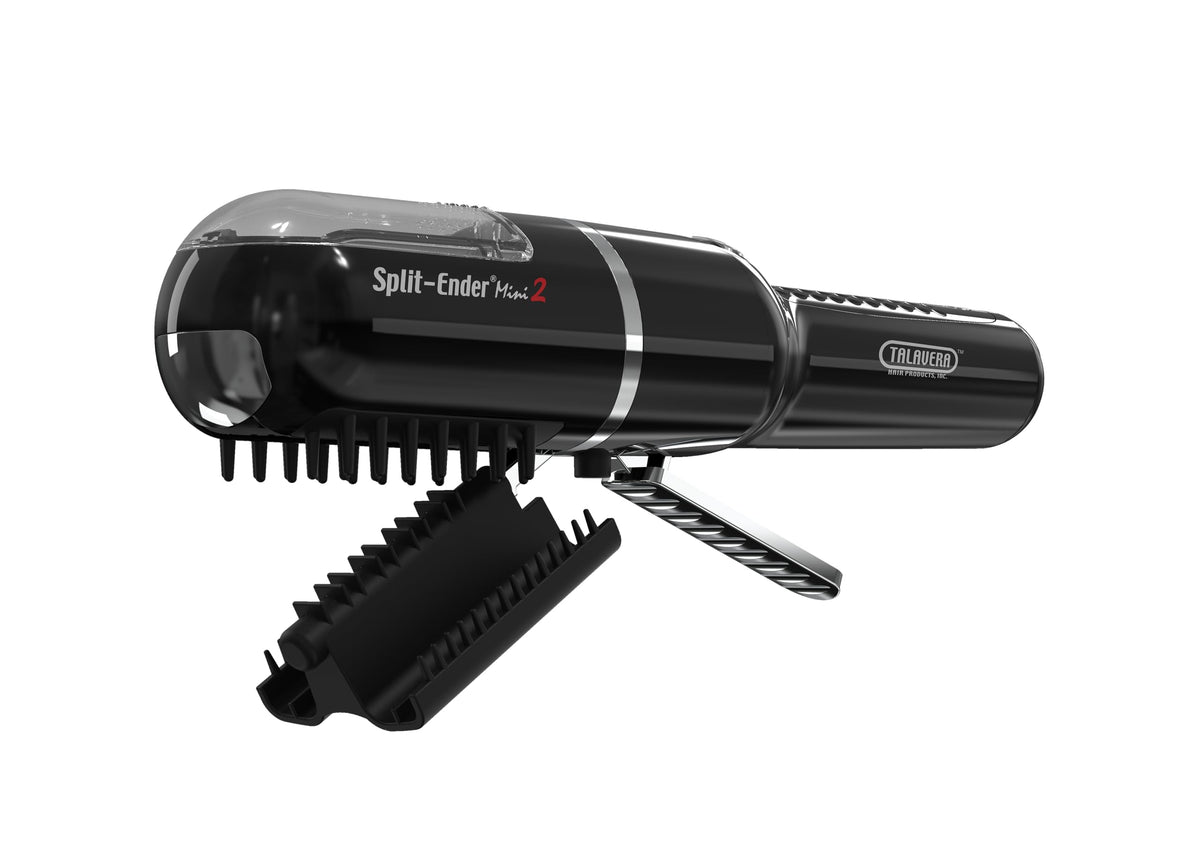 Close-up of Split-Ender Mini 2 trimming hair ends
