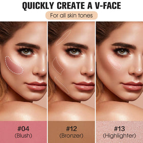 Close-up of SPRINGSKY contour palette highlighter shades