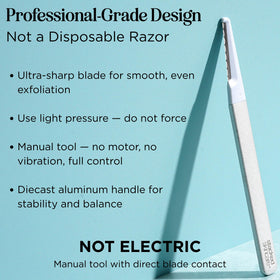 Close-up of StackedSkincare Dermaplaning Tool blade