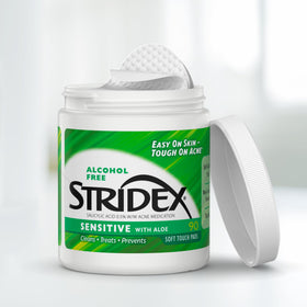 Close-up of Stridex Sensitive Acne Pads texture