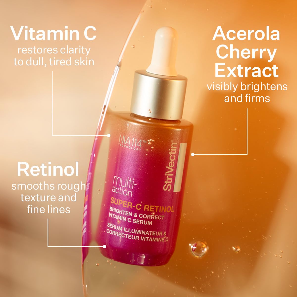 Close-up of StriVectin Super-C Serum texture on hand
