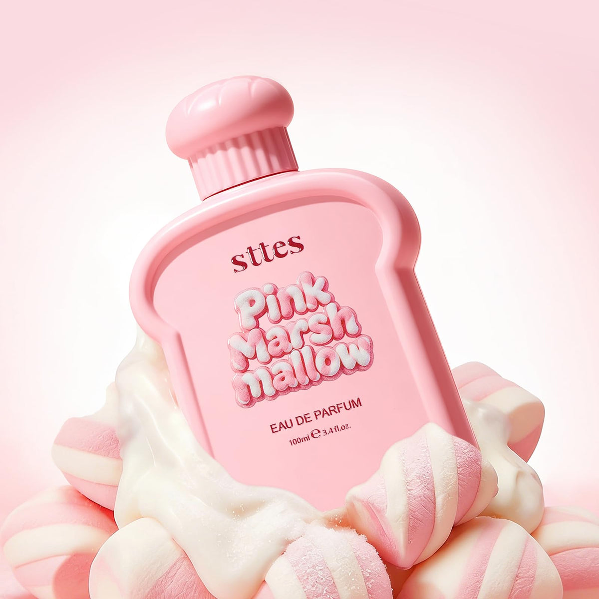 Close-up of Sttes Marshmallow Eau de Parfum sprayer