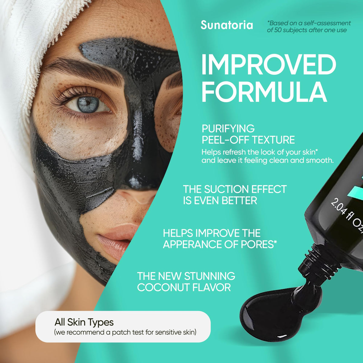 Close-up of SUNATORIA Black Peel Off Face Mask texture