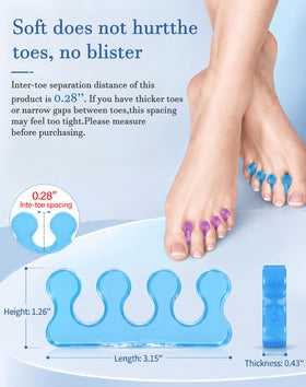 Close-up of SUNFATT Toe Separators showing ergonomic design