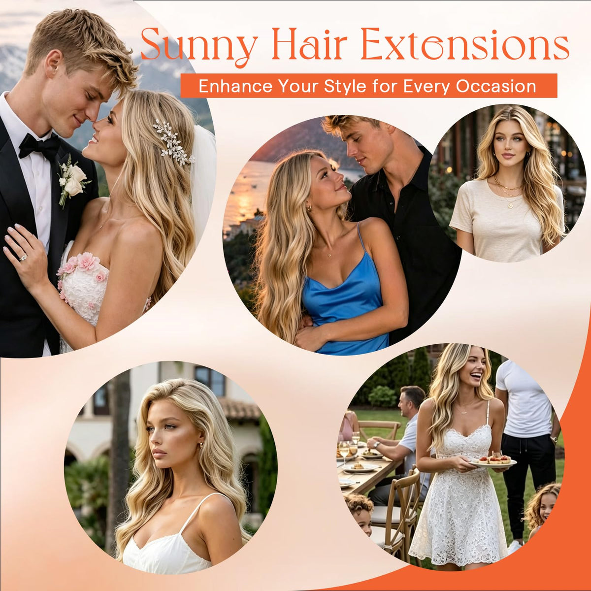 Close-up of Sunny Hair Clip-in Extensions clips