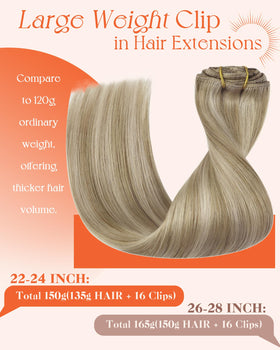 Close-up of Sunny Hair Clip-in Extensions showing clip design