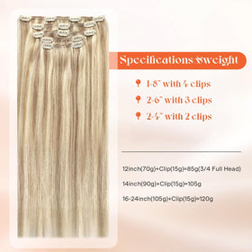 Close-up of Sunny Hair Clip-in Extensions showing clips