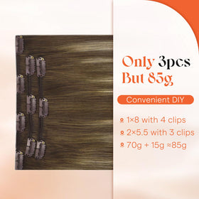 Close-up of Sunny Hair clip in hair extensions light blonde texture