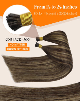 Close-up of Sunny Hair I Tips Hair Extensions micro-ring tips