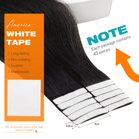 Close-up of Sunny Hair Natural Black Tape in Hair Extensions