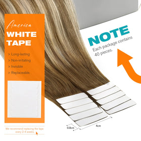 Close-up of Sunny Hair Tape in Hair Extensions adhesive tape