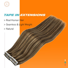 Close-up of Sunny Hair Tape in Hair Extensions showing adhesive