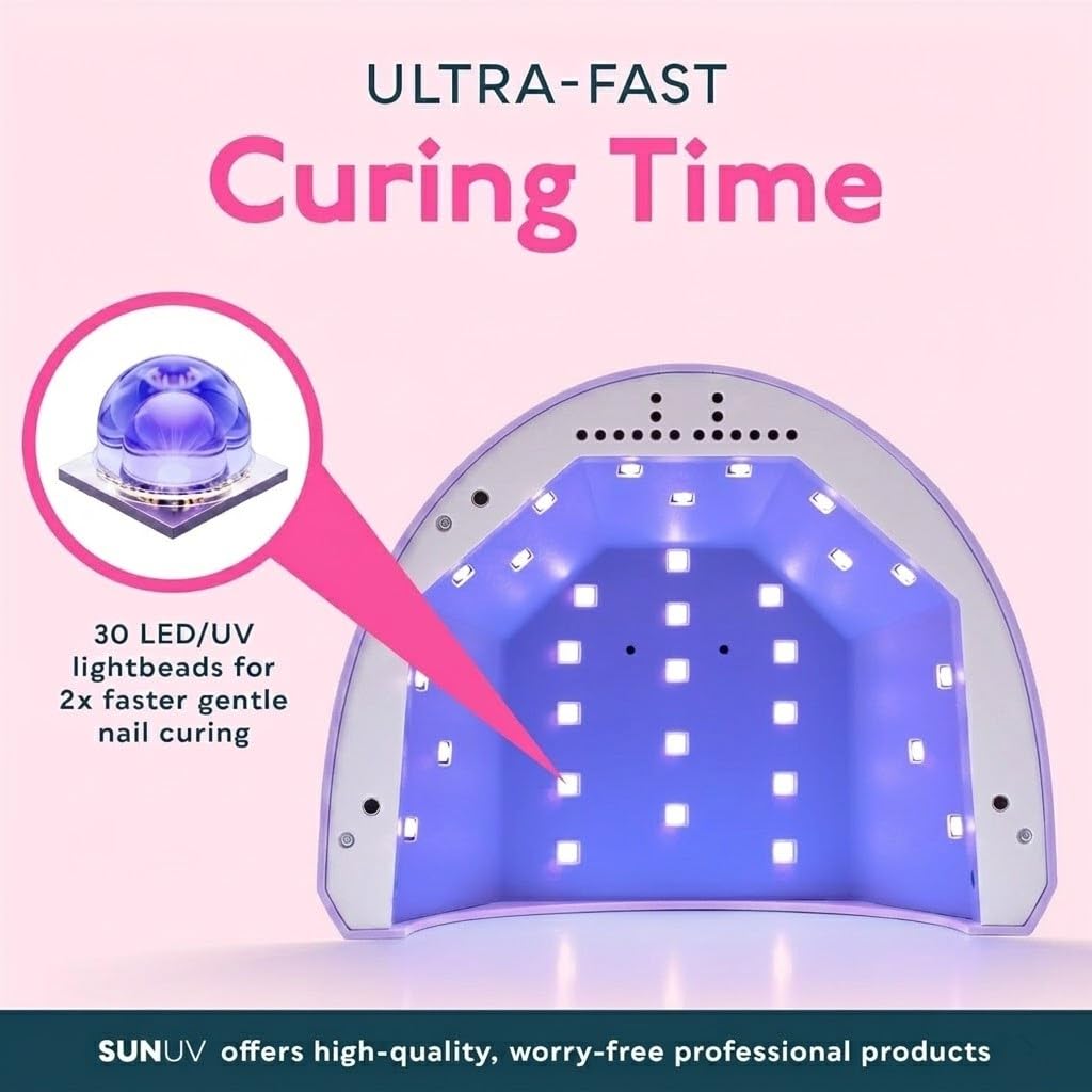 Close-up of SUNUV UV LED Nail Lamp control panel