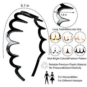 Close-up of Supgoodom Zig Zag Headband showing teeth design