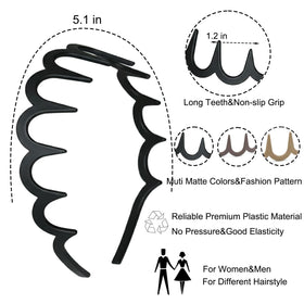 Close-up of Supgoodom Zig Zag Headband with teeth detail