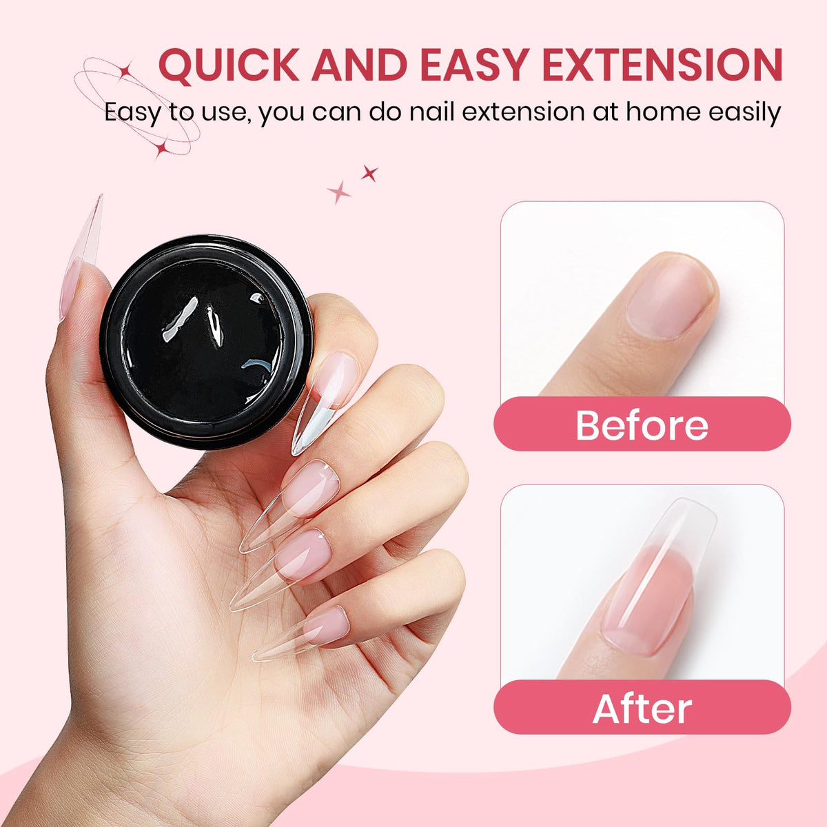 Close-up of SUPWEE 3D Gel Nail Art Sculpture applied on nails