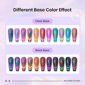 Close-up of SUPWEE Cat Eye Gel Polish in various colours