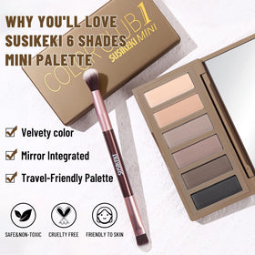 Close-up of SUSIKEKI eyeshadow shades in palette