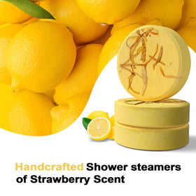 Close-up of SWCANDY Lemon Shower Steamer with citrus scent