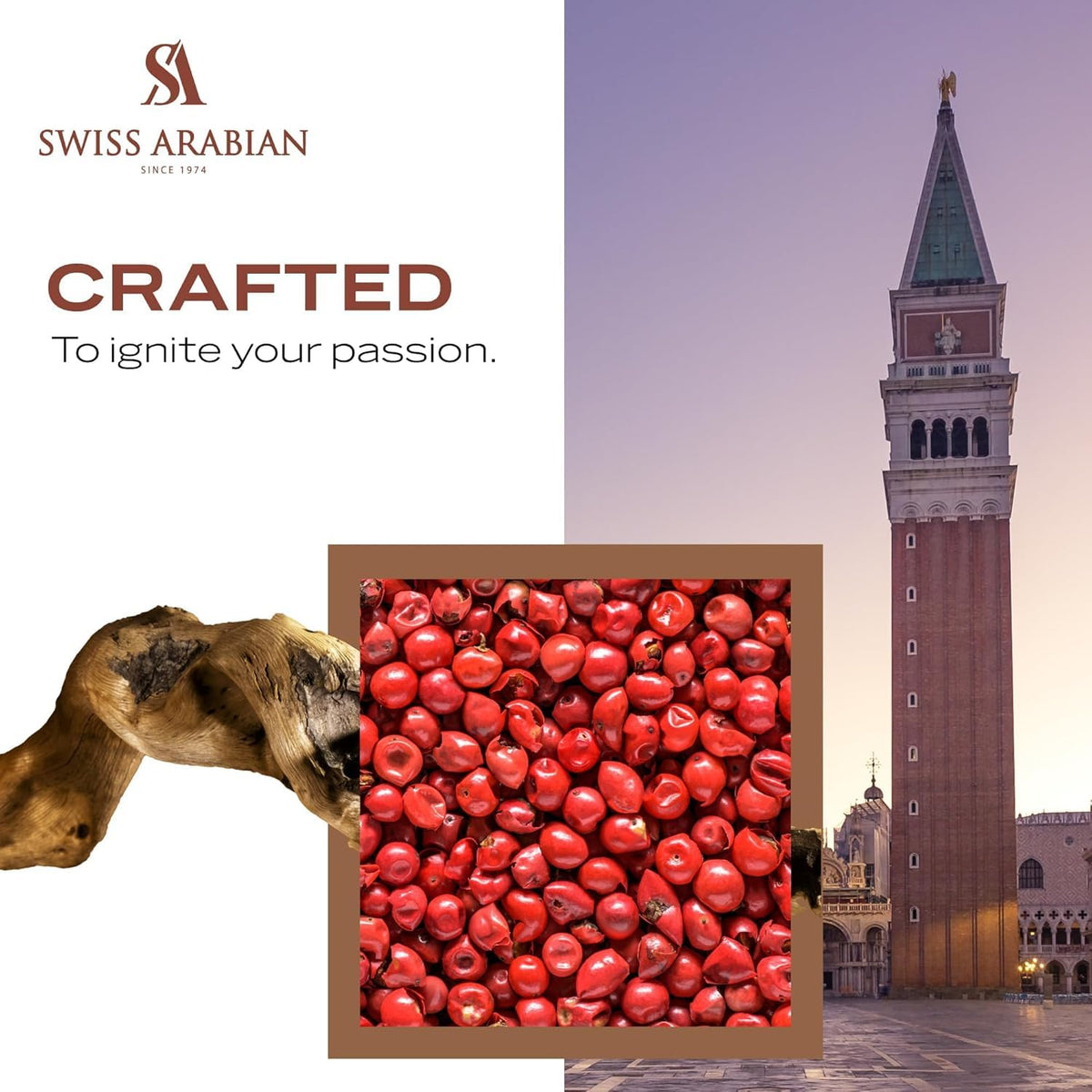 Close-up of Swiss Arabian Passion of Venice perfume bottle